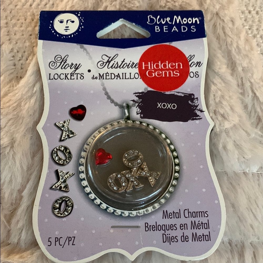 Blue Moon Beads Story Locket (XOXO❤️) Metal Charms. NWT